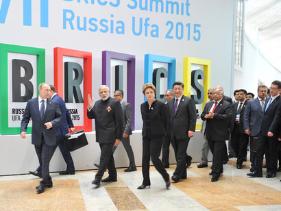 Los líderes del BRICS en la cita celebrada en Rusia en 2015