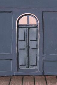 Detalle de La habitación de Madame Sundheim (René Magritte, c. 1960), donde el juego de paradojas de Magritte que desafía nuestra percepción de lo que está abierto o cerrado