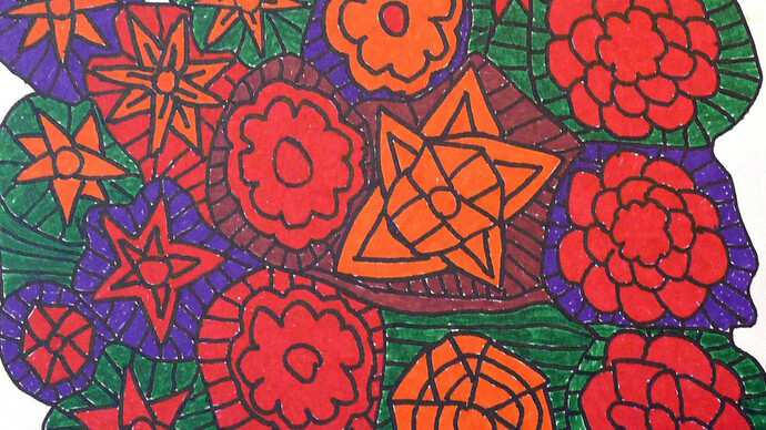 Jimmy Pike, Partiri, flowerspen on paper, 23 x 30 cm