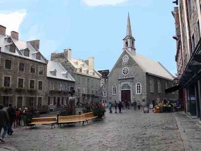 El nombre no se limita a registrar un valor que ya existía. En gran medida, lo produce. Iglesia de Nuestra Señora de las Victorias, Plaza Real, Quebec, Canada