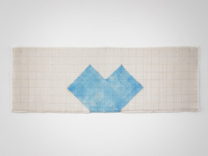 Richard Tuttle, Perceived Obstacle No. 72 (Oil Painting #1), (1991), Oil and graphite on unstretched canvas, 13-3/4 x 38-1/2inches/34.9 x 97.8 cm, Photograph by Kerry Ryan McFate, courtesy Pace Gallery, Image © Richard Tuttle, courtesy Stuart Shave/Modern Art, London and Pace Gallery, New York
