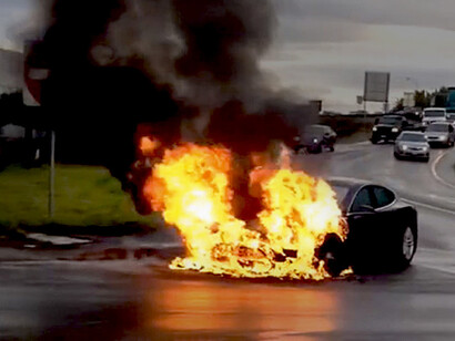 An EV fire produces up to 60% more hydrogen fluoride than an ICEV fire