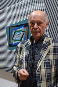 Ferruccio Gard bei der Ausstellungseinweihung in Cà Pesaro