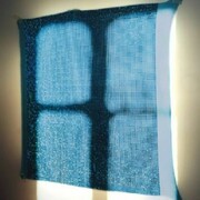 Elisa Sighicelli, Untitled (Blue Fabric), 2011 Partially backlit C-print mounted on lightbox 48 13/16 x 48 13/16 x 1 9/16 inches (124 x 124 x 4 cm) Ed. of 3