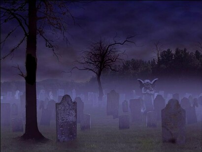Un cementerio entre las tinieblas