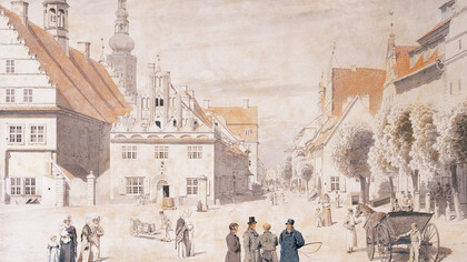 »La plaza del mercado de Greifswald» (1818), Caspar David Friedrich