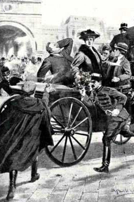 Illustração do Regicídio de 1 de Fevereiro de 1908, de "Memórias" vol.1 de Raúl Brandão