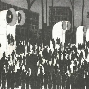 Consuelo Barbosa, Place Beaubourg, etching & aquatint