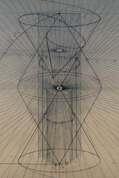 Shusaku Arakawa, Study for Moral/Volumes/Verbing/ The /Unmind, 1977. Courtesy of the Drawing Center