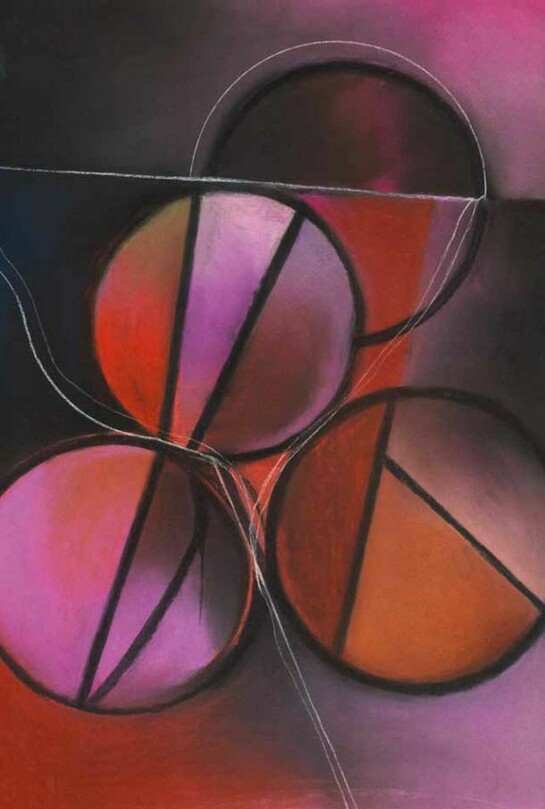 David Blackburn, Sunset - Red Landscape and Leaves, 2009, pastel, 74 x 54 cm, 291⁄8 x 211⁄4 in
