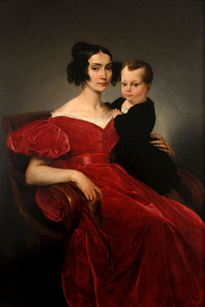 Francesco Hayez, Ritratto della contessa Teresa Zumali Marsili con il figlio Giuseppe, 1833, Museo Civico, Lodi