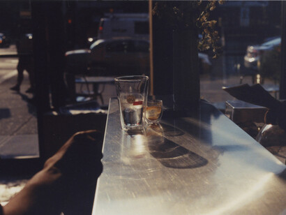 Samuel Laurence Cunnane, Cafe 2013, Hand-printed C-type print on archival photo paper, framed, edition of 3 + 1 AP, 10 x 15 cm - image size, 3.9 x 5.9 in image size, 28.2 x 33.2 cm - framed size, 11.1 x 13.1 in framed size 

