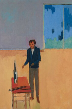 Herman Maril, Studio with figure (detail), 1971. Courtesy of LewAllen Galleries