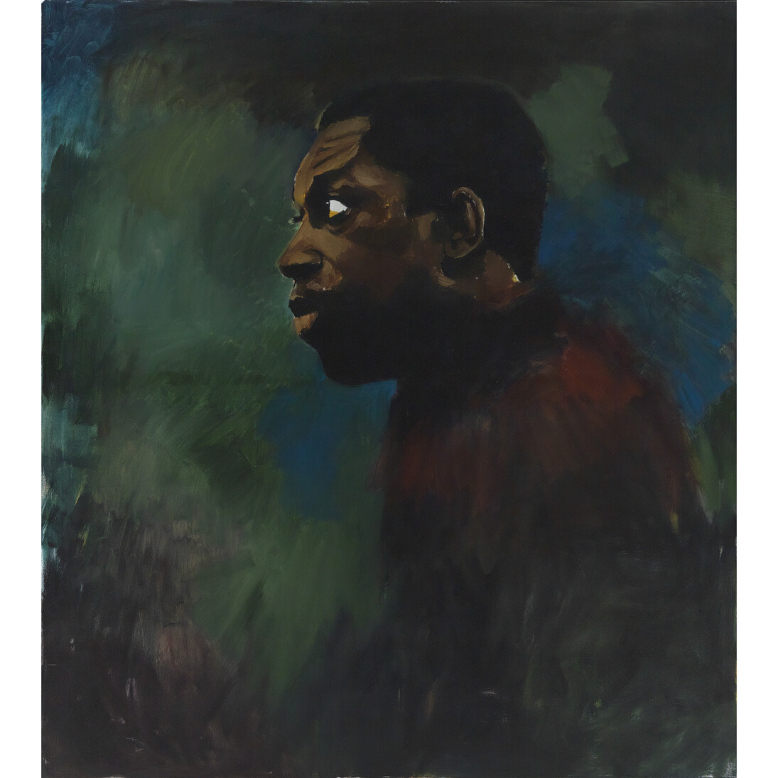 Lynette Yiadom-­Boakye, Uncle Of The Garden, 2014 Courtesy the artist, Corvi-­Mora, London and Jack Shainman Gallery, New York, Photo: Marcus Leith