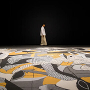 Lee Mingwei, Guernica in sand, view of performance. Courtesy of M+ Museum