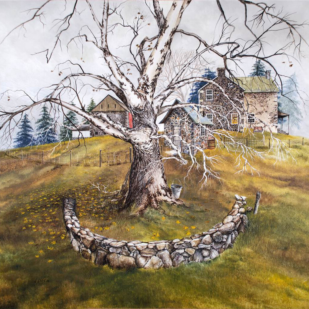 Lawrence J. Davis, October Morn, Oil on Wood, 36" x 36"