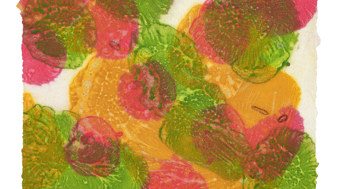 Howard Hodgkin, Autumn, 2014, Carborundum relief Paper and Image 26.5 x 32.5 cm, Edition of 30, courtesy the artist and Alan Cristea Gallery, London