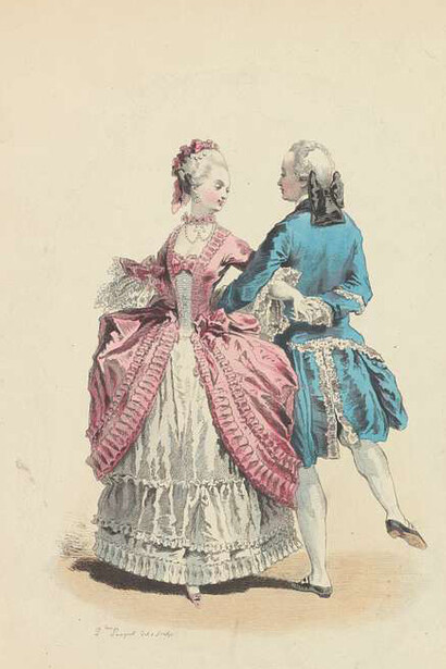 Modes parisiennes, règne de Louis XV: d'après Augte.de St. Aubin, 1763