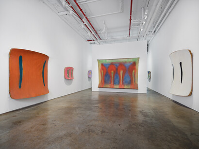 Ron Gorchov, Exploring the near/far painterly horizons of modern space, exhibition view. Courtesy of Vito Schnabel Gallery