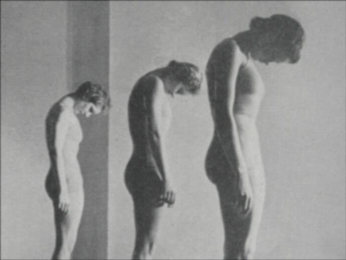 Agnieszka Polka, Correction Exercises, 2008. Still da video in bianco e nero 8’02’’