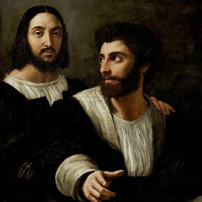 «Autorretrato com um amigo» (1519), Rafael Sanzio