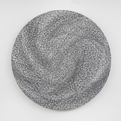 Tony Bechara, Grey tondo II (detail), 2009. Courtesy of Parrish Art Museum