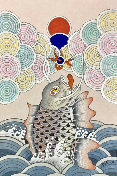Jumping Carp, Kate Oh Trabulsi. Courtesy of Kate Oh Gallery