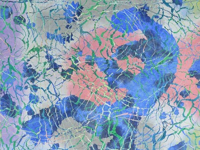 Qiu Deshu, Fissuring, Acrylic on Xuan paper and canvas, 151 x 181 cm 