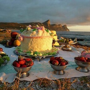 Dana Sherwood, Picnic at Cape Point (Invitation), 2012, Digital C-Print, 16 x 20 in
