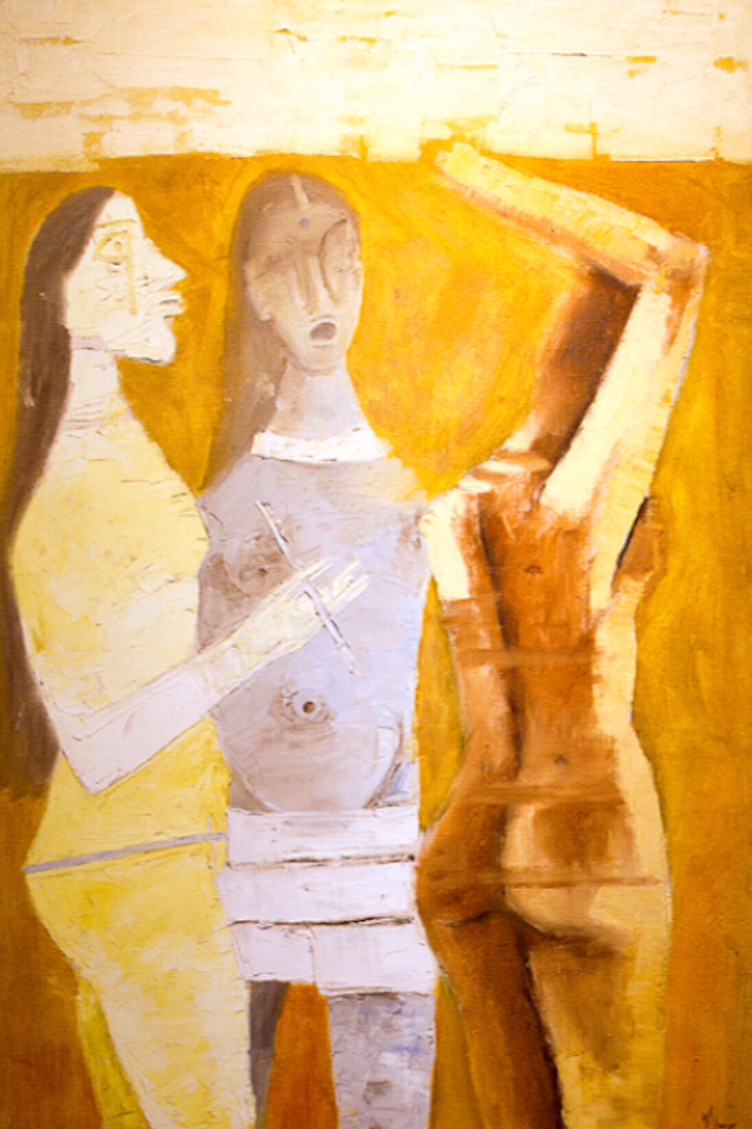 MF Husain, Women in Yellow, 1970. Courtesy of Aicon Gallery 