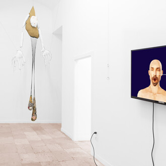 Temporarily suspended, instalation view.