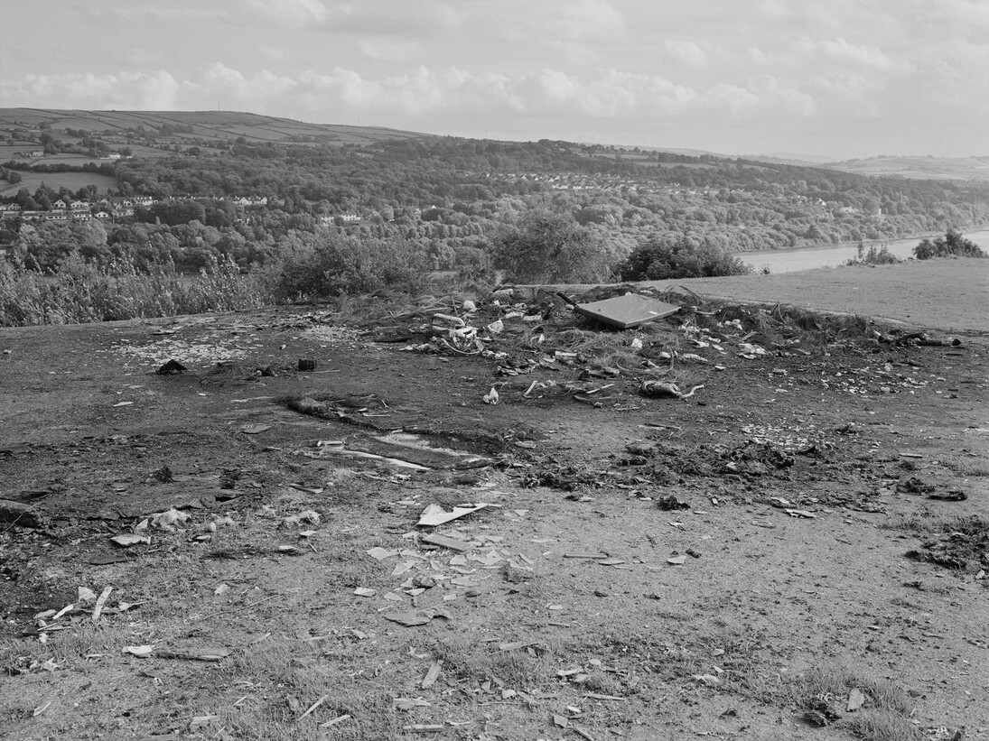 Willie Doherty, Future Fear I  2014, framed black and white photograph mounted on aluminum, 48 x 60 in/122 x 152.5 cm. Courtesy, Alexander and Bonin, New York