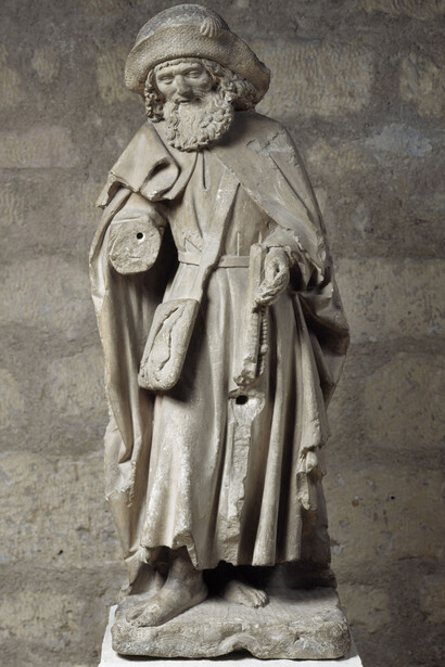 Bourgogne, vers 1500, Pierre calcaire, H. 104 cm ; L. 43 cm ; P. 29 cm, Provient des services de la récupération artistique, 1945, Paris, musée de Cluny - musée national du Moyen Âge. RFR 2 © RMN-Grand Palais / Hervé Lewandowski