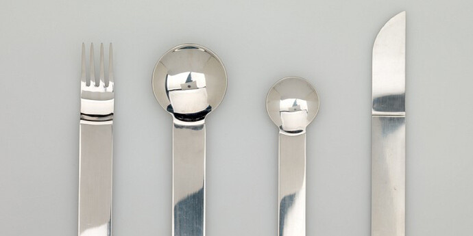 Sergio Asti, designer, Italian, b. 1926, H.E. Lauffer Co., Inc., manufacturer, American, 1950 - 1992, Boca Decorata Flatware Set, 1976, Stainless steel, Elizabeth T. and Dorothy N. Casey Fund 2015.110.2