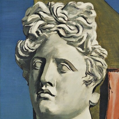 Giorgio De Chirico, "Canto d’amore", 1914, dettaglio testa di Apollo. Museum of Modern Art, New York, USA
