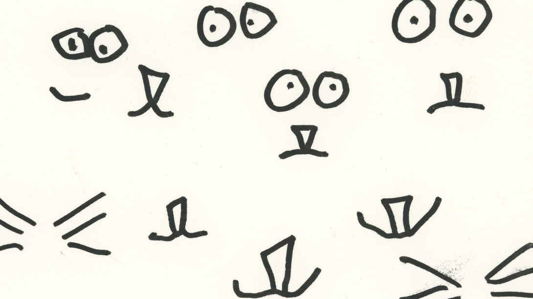 Ramuntcho Matta, Pink cat C, 2013, Ink on paper, 14, 8 x 21 cm. Courtesy galerie anne barrault
