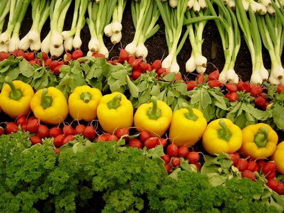 Onions, peppers and persil