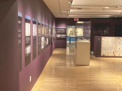 A hall at the capsule exhibit, “At the Crossroads of Sefarad: In the Footsteps of the Crypto-Jews” on Opening Night at Temple Emanu-El Streicker Center in New York, March 2022 