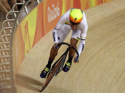 Gaviria en una prueba de ciclismo en pista durante los Juegos Olímpicos de Río de Janeiro