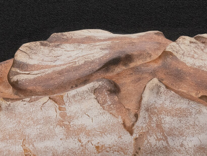 Erin Wright, Shield (detail), 2023. Acrylic on canvas, 26 x 40 in. Courtesy of the artist and Sow & Tailor Gallery