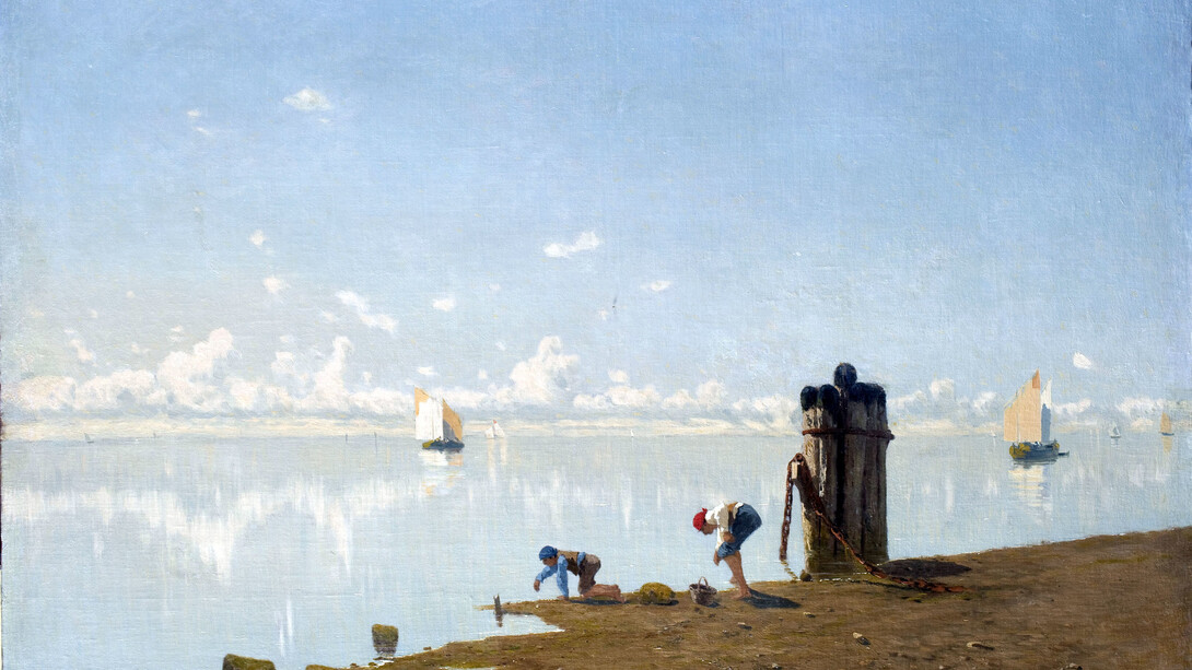 Guglielmo Ciardi, Veduta sulla laguna, olio su tela, 73 x 98 cm