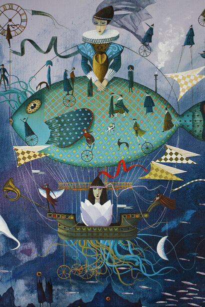 Maria Brzozowska, "El nacimiento de un sueño", acrílico sobre lienzo