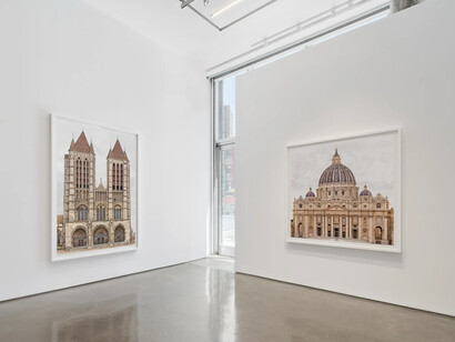 Markus Brunetti, Facades, exhibition view. Courtesy of Yossi Milo 