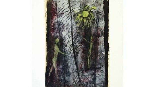 Ann Ryan, Moon is a Flower III, nd, 1950's, lithograph, no. 16 of 45, 23 x 17 in