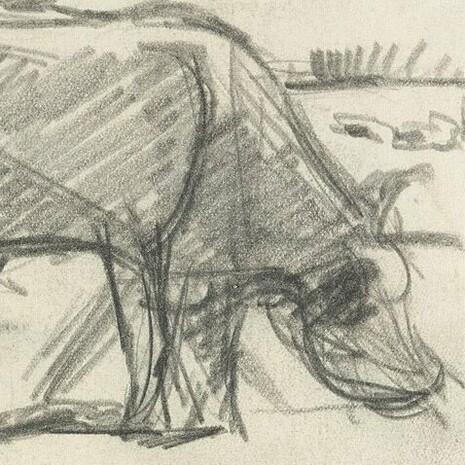 The van Doesburg, "Vaca", dibujo, circa 1918