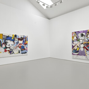 Eddie Martinez, Purple flopper, exhibition view. Courtesy of Galerie Max Hetzler