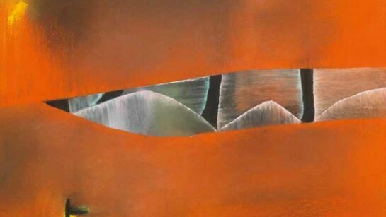 David Blackburn, Breakwater - Red Sunset, 2003, pastel, 51 x 65 cms 201⁄8 x 255⁄8 ins