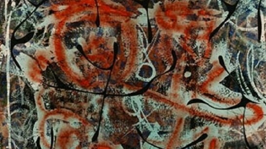 Alfonso Ossorio (American, born Philippines, 1916–1990) Couple and Progeny, 1951. Ink, wax, watercolor and cut paper mounted on black paper, 30 x 22 inches. Parrish Art Museum, Water Mill, New York, Gift of Edward F. Dragon, 1992.6