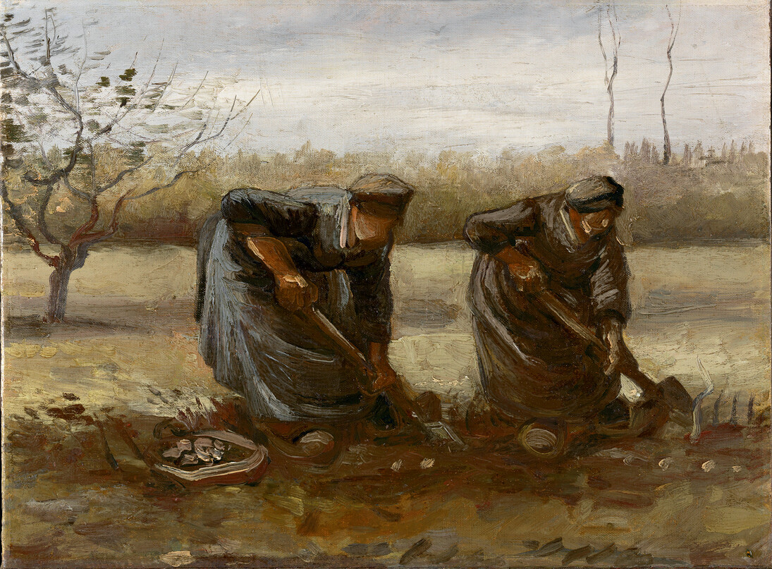 Vincent van Gogh, Contadine che raccolgono patate, Olio su tela cm 31,5 x 42,5, 1885 Kröller-Müller Museum © Kröller-Müller Museum