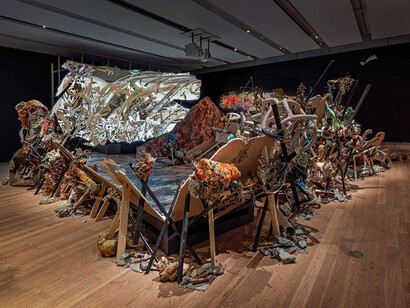Linda Rotua Sormin, Uncertain ground, exhibition view. Courtesy of Gardiner Museum